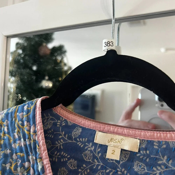 383 Joshi Long Sleeve Wrap Blouse Size 2 Color Blue - Picture 5 of 7